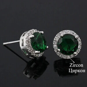 🎁925 Silver Plated CZ Classic Stud Earrings for Women, UNVN12442